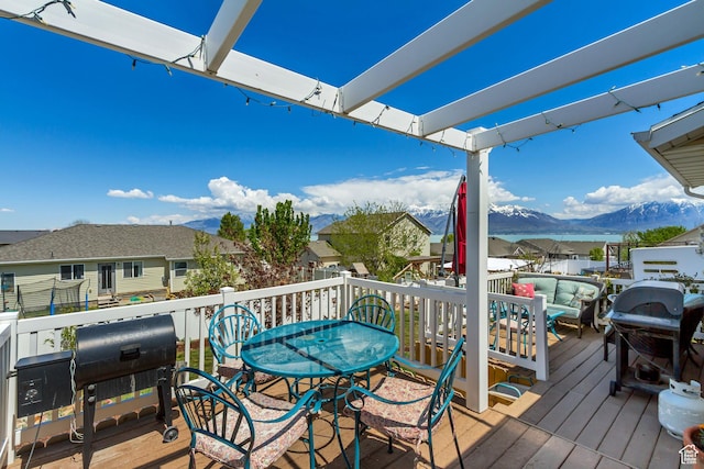 126 W Casi Way, Saratoga Springs, UT 84045 - deck featuring a mountain view, grilling area, and a residential view