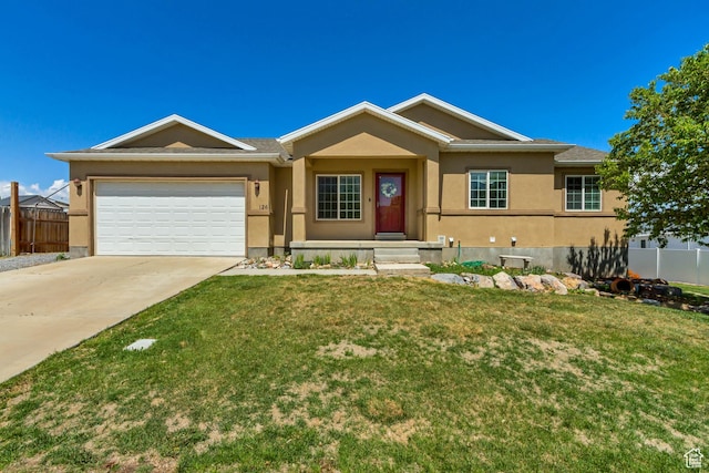 126 W Casi Way, Saratoga Springs, UT 84045 - single story home with stucco siding, driveway, and an attached garage