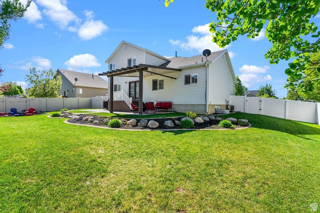 2582 W 1890 N, Clinton, UT 84015 - back of property featuring a yard, a patio, a gate, and a fenced backyard