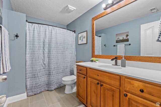 2582 W 1890 N, Clinton, UT 84015 - bathroom featuring vanity, toilet, a textured ceiling, and visible vents
