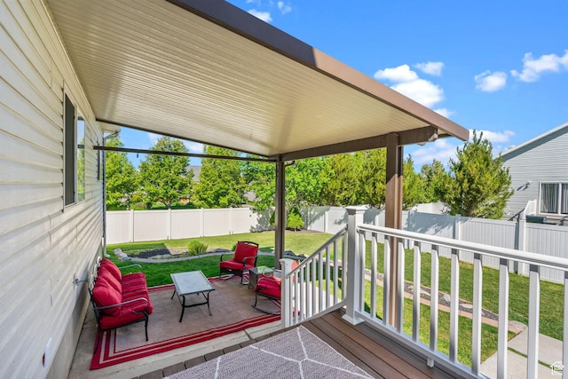2582 W 1890 N, Clinton, UT 84015 - wooden deck with a lawn and a fenced backyard