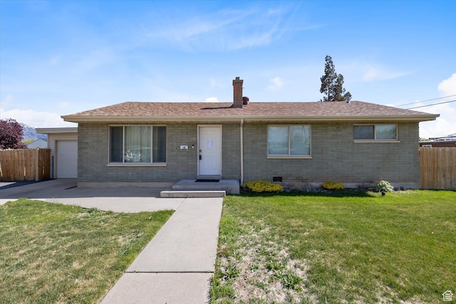 655 W 600 N, Orem, UT 84057 - ranch-style home with a chimney, an attached garage, and brick siding