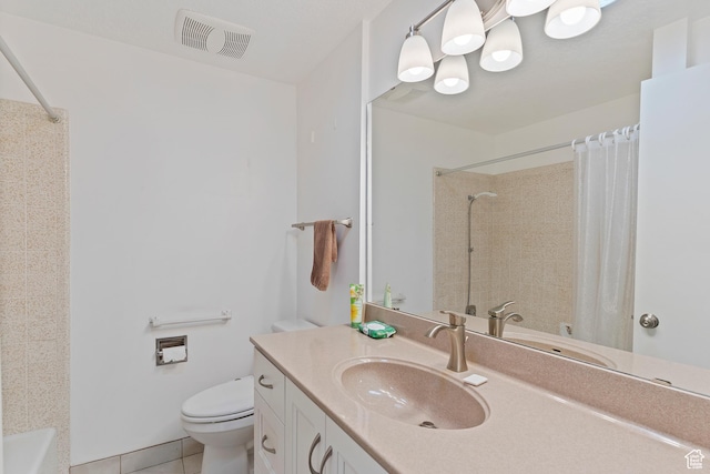 731 W 3750 N, Pleasant View, UT 84414 - bathroom featuring toilet, tile patterned floors, visible vents, and curtained shower