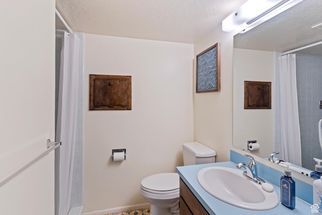 731 W 3750 N, Pleasant View, UT 84414 - full bathroom with vanity, a textured ceiling, toilet, and a shower with curtain