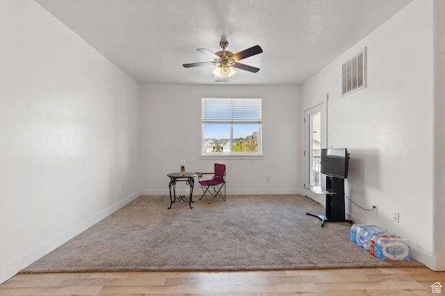 3647 W 1530 N Unit Hh204, Lehi, UT 84043 - living area with baseboards, a ceiling fan, carpet flooring, and visible vents