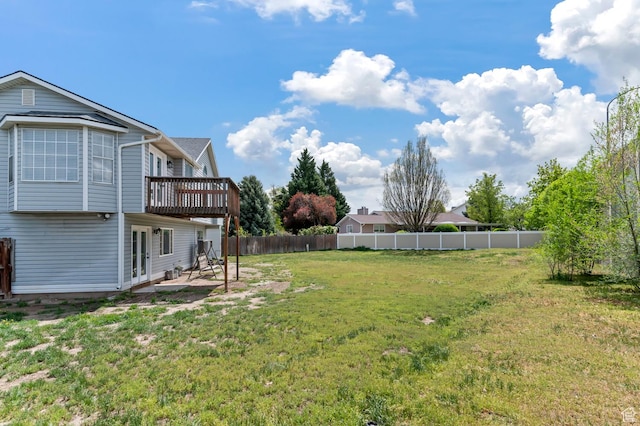 3559 W Lexington View Dr, West Jordan, UT 84088 - view of yard with a patio, fence, and a wooden deck
