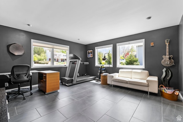 office featuring tile patterned floors