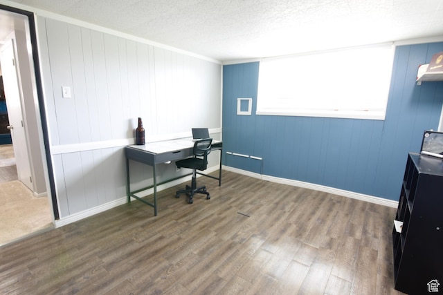 3223 S Fairlane St, Magna, UT 84044 - home office with crown molding, baseboards, and wood finished floors