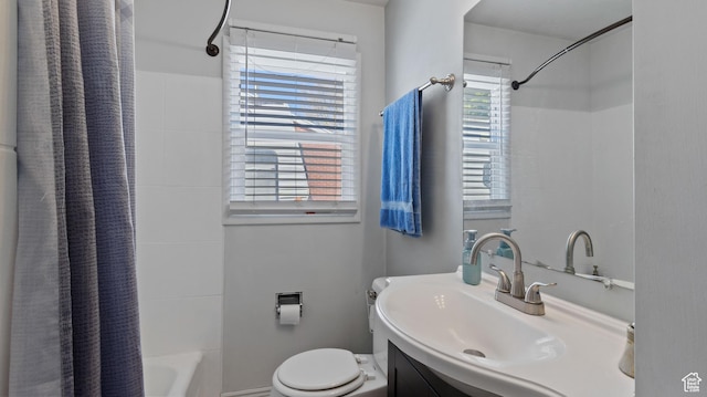 278 S 750 E, Clearfield, UT 84015 - bathroom featuring shower / bath combination with curtain, toilet, and vanity