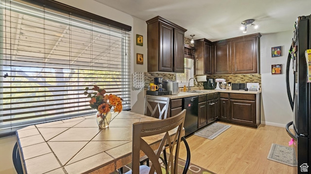 278 S 750 E, Clearfield, UT 84015 - kitchen with black appliances, tasteful backsplash, and dark brown cabinetry