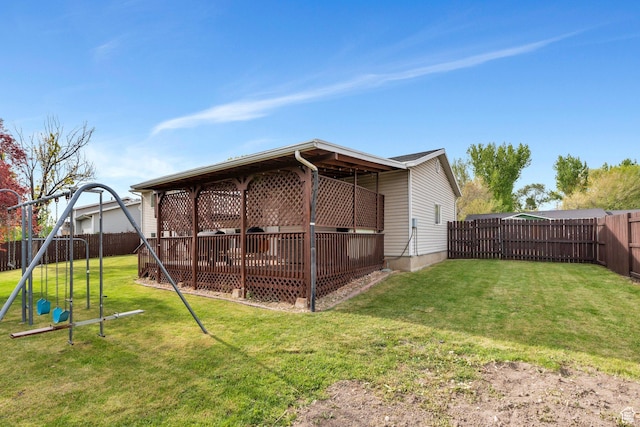 2363 W 960 N, Provo, UT 84601 - exterior space with a lawn, a fenced backyard, and a playground