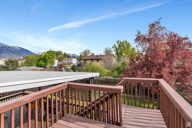 2363 W 960 N, Provo, UT 84601 - deck featuring a residential view, a mountain view, and a playground