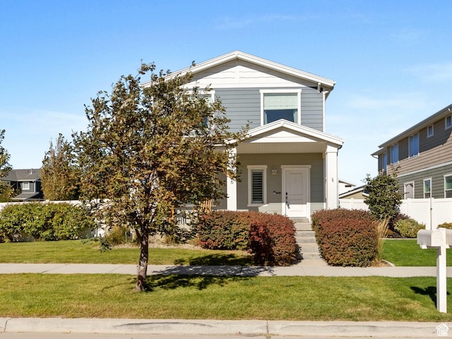 15176 S Battle Dr, Bluffdale, UT 84065 - view of front of property with fence and a front lawn