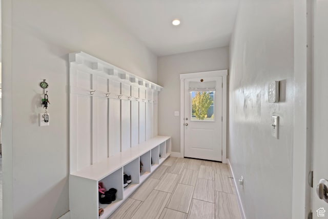 15176 S Battle Dr, Bluffdale, UT 84065 - mudroom with baseboards and recessed lighting