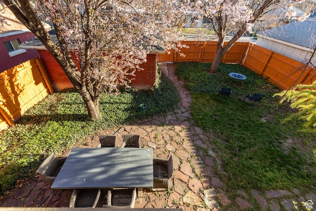 970 E Wilson Ave S, Salt Lake City, UT 84105 - fenced backyard featuring outdoor dining space