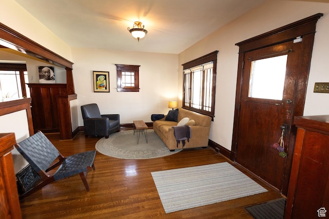 970 E Wilson Ave S, Salt Lake City, UT 84105 - living area with wood finished floors and baseboards