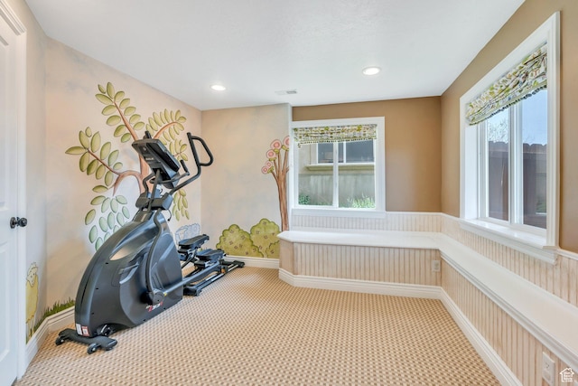 2797 W Fox Hunters Loop, Lehi, UT 84043 - exercise room featuring plenty of natural light, recessed lighting, and carpet floors
