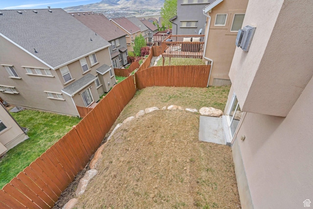 2797 W Fox Hunters Loop, Lehi, UT 84043 - view of yard with a fenced backyard, a mountain view, and a residential view