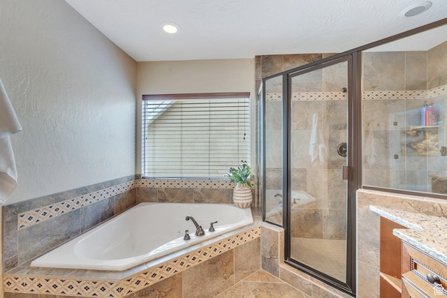 2797 W Fox Hunters Loop, Lehi, UT 84043 - bathroom with vanity, a shower stall, and a bath
