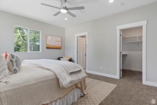 404 W 2700 S, Bountiful, UT 84010 - carpeted bedroom with baseboards, recessed lighting, and a walk in closet