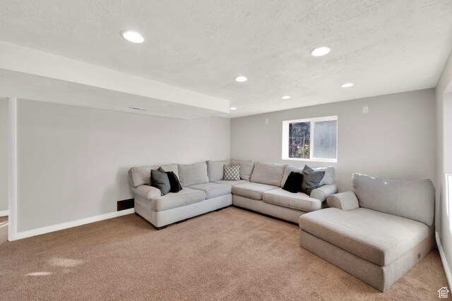 257 E Kingdon S, North Salt Lake, UT 84054 - living area featuring recessed lighting, baseboards, and light carpet