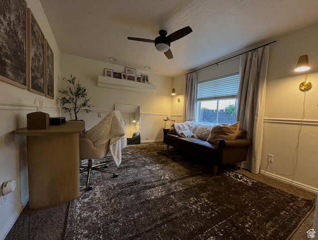1087 E Fort Pierce Dr, St George, UT 84790 - carpeted bedroom with baseboards and ceiling fan