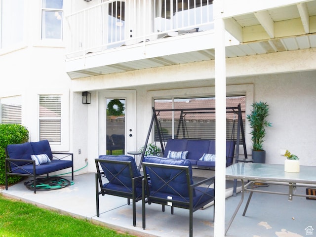 1087 E Fort Pierce Dr, St George, UT 84790 - view of patio / terrace featuring an outdoor hangout area and a balcony