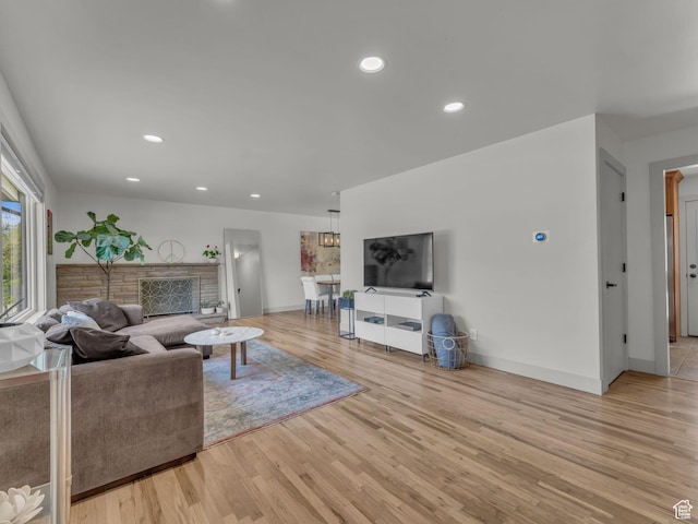 4363 S Butternut Rd E, Holladay, UT 84124 - living area with recessed lighting, baseboards, and light wood-type flooring
