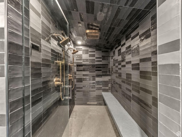 4363 S Butternut Rd E, Holladay, UT 84124 - bathroom with tile patterned floors and tiled shower