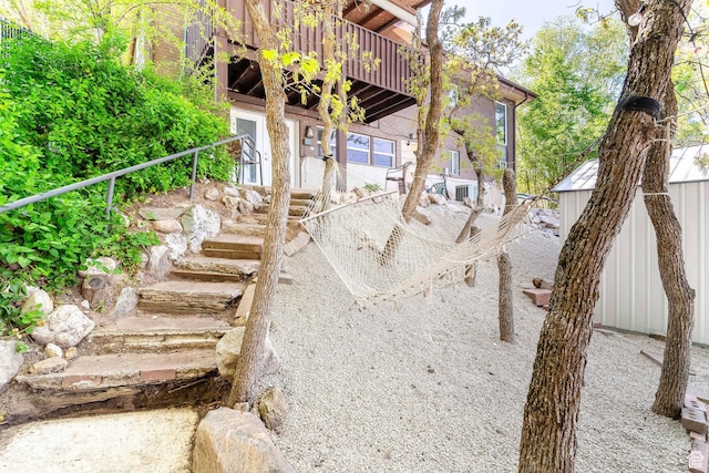 1340 E Oakmont Ln, Fruit Heights, UT 84037 - view of yard featuring stairway and a deck