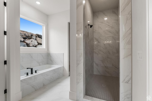 2316 S 2925 W, Cedar City, UT 84720 - bathroom featuring a walk in shower, marble finish floor, and a bath