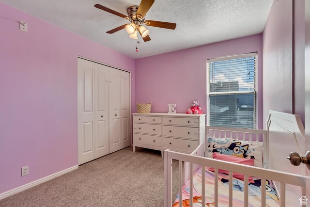 1235 W 1870 N, Lehi, UT 84043 - bedroom with a ceiling fan, baseboards, light colored carpet, and a closet