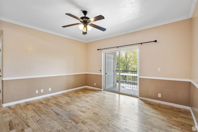 1474 S 430 W Unit 23, Orem, UT 84058 - unfurnished room with baseboards, crown molding, ceiling fan, and hardwood / wood-style flooring