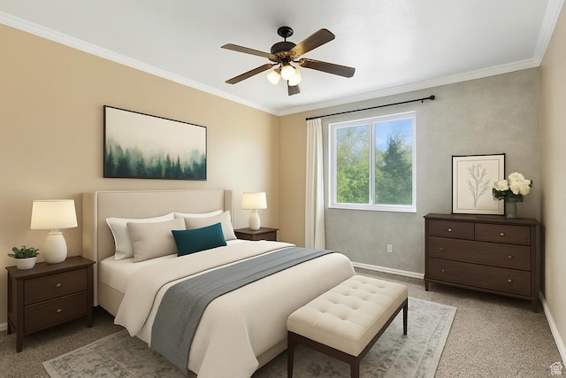 1474 S 430 W Unit 23, Orem, UT 84058 - carpeted bedroom featuring crown molding, a ceiling fan, and baseboards