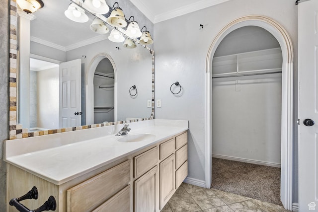 1474 S 430 W Unit 23, Orem, UT 84058 - full bath with crown molding, baseboards, a walk in closet, and vanity