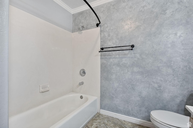 1474 S 430 W Unit 23, Orem, UT 84058 - full bathroom with tile patterned flooring, toilet, baseboards, bathing tub / shower combination, and ornamental molding