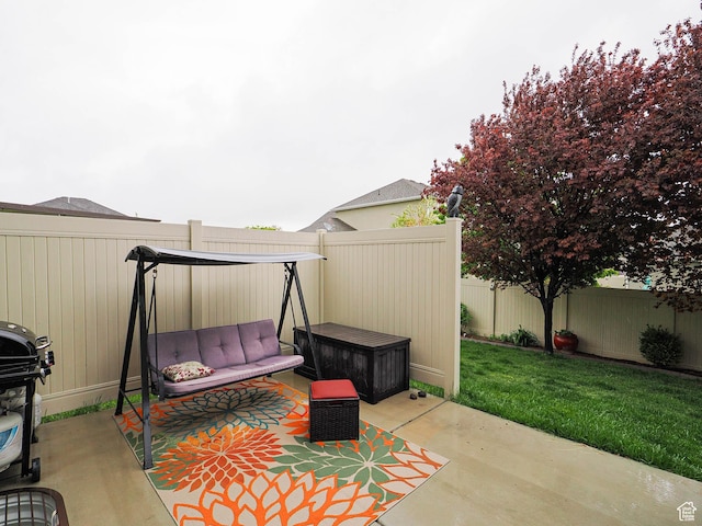 10953 S Kelso Dune Dr, South Jordan, UT 84009 - view of patio / terrace featuring a fenced backyard and an outdoor hangout area