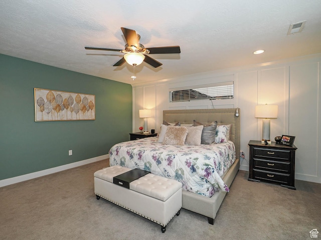 10953 S Kelso Dune Dr, South Jordan, UT 84009 - bedroom featuring visible vents, carpet flooring, baseboards, and ceiling fan