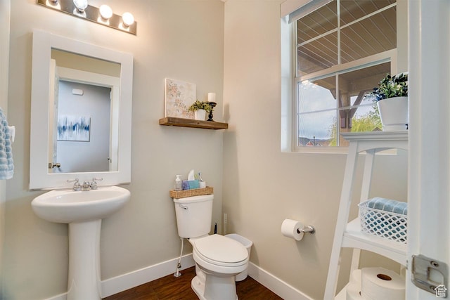 2130 S 450 E, Heber City, UT 84032 - half bathroom with baseboards, a sink, wood finished floors, and toilet