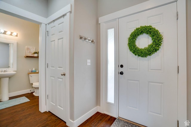2130 S 450 E, Heber City, UT 84032 - entrance foyer featuring baseboards, dark wood finished floors, and a wealth of natural light