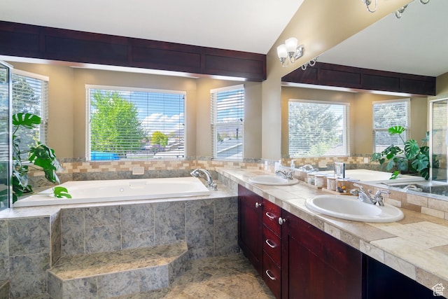 2295 E 2150 N, Layton, UT 84040 - bathroom with double vanity, a sink, and a garden tub