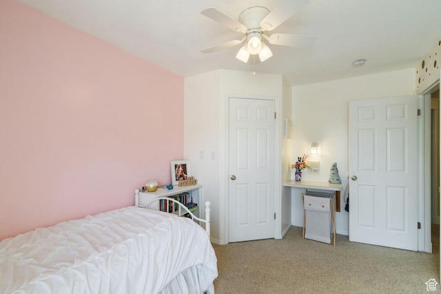 2295 E 2150 N, Layton, UT 84040 - bedroom featuring baseboards, ceiling fan, and light carpet