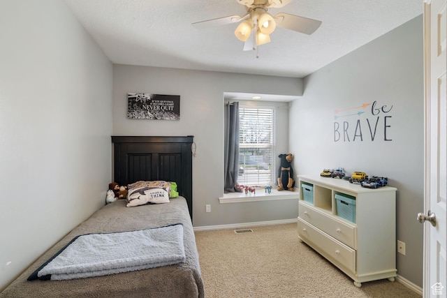 2295 E 2150 N, Layton, UT 84040 - bedroom with light colored carpet, baseboards, ceiling fan, and visible vents