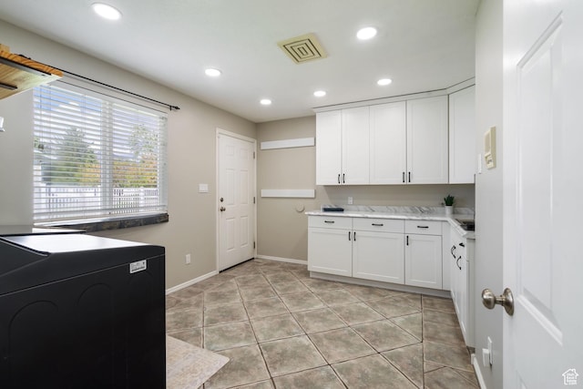 2295 E 2150 N, Layton, UT 84040 - washroom with cabinet space, washer / clothes dryer, recessed lighting, light tile patterned floors, and visible vents
