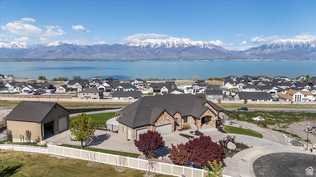 3630 S Panorama Dr W, Saratoga Springs, UT 84045 - aerial view with a residential view and a water and mountain view