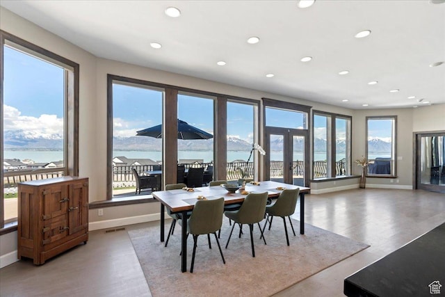 3630 S Panorama Dr W, Saratoga Springs, UT 84045 - dining area featuring recessed lighting, baseboards, and visible vents