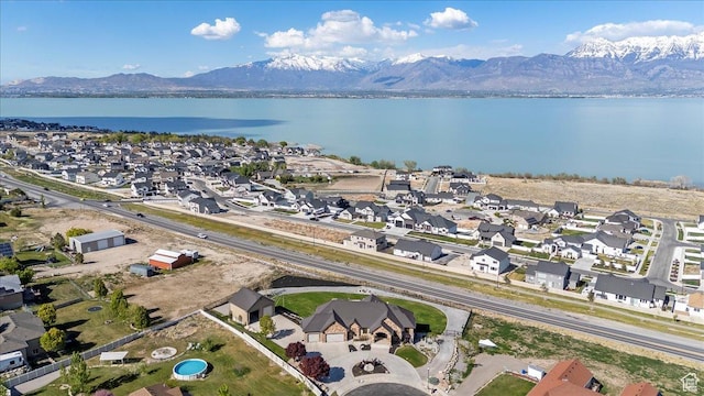 3630 S Panorama Dr W, Saratoga Springs, UT 84045 - aerial view featuring a residential view and a water and mountain view