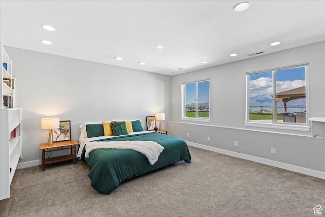 3630 S Panorama Dr W, Saratoga Springs, UT 84045 - carpeted bedroom with recessed lighting, baseboards, and visible vents