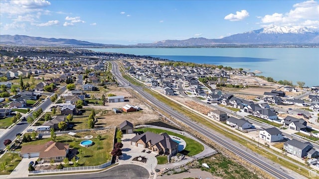 3630 S Panorama Dr W, Saratoga Springs, UT 84045 - aerial view with a water and mountain view and a residential view