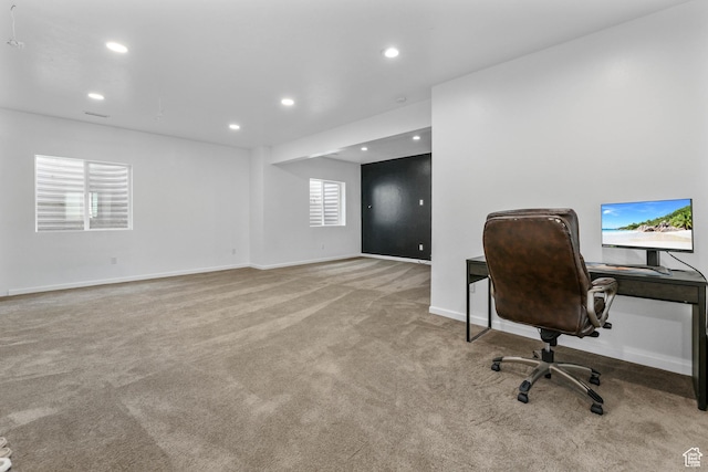 728 W Wild Hyacinth Dr, Saratoga Springs, UT 84045 - office space featuring recessed lighting, carpet flooring, and baseboards